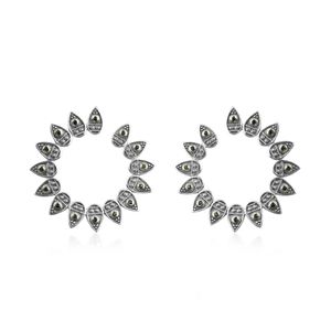 Green Russian Diopside Circle Post Earrings 925 Sterling Silver